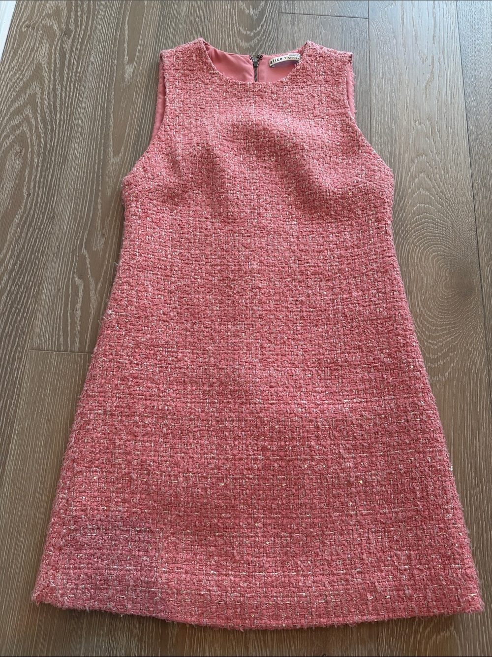 Alice + Olivia Coley Pink Tweed Dress